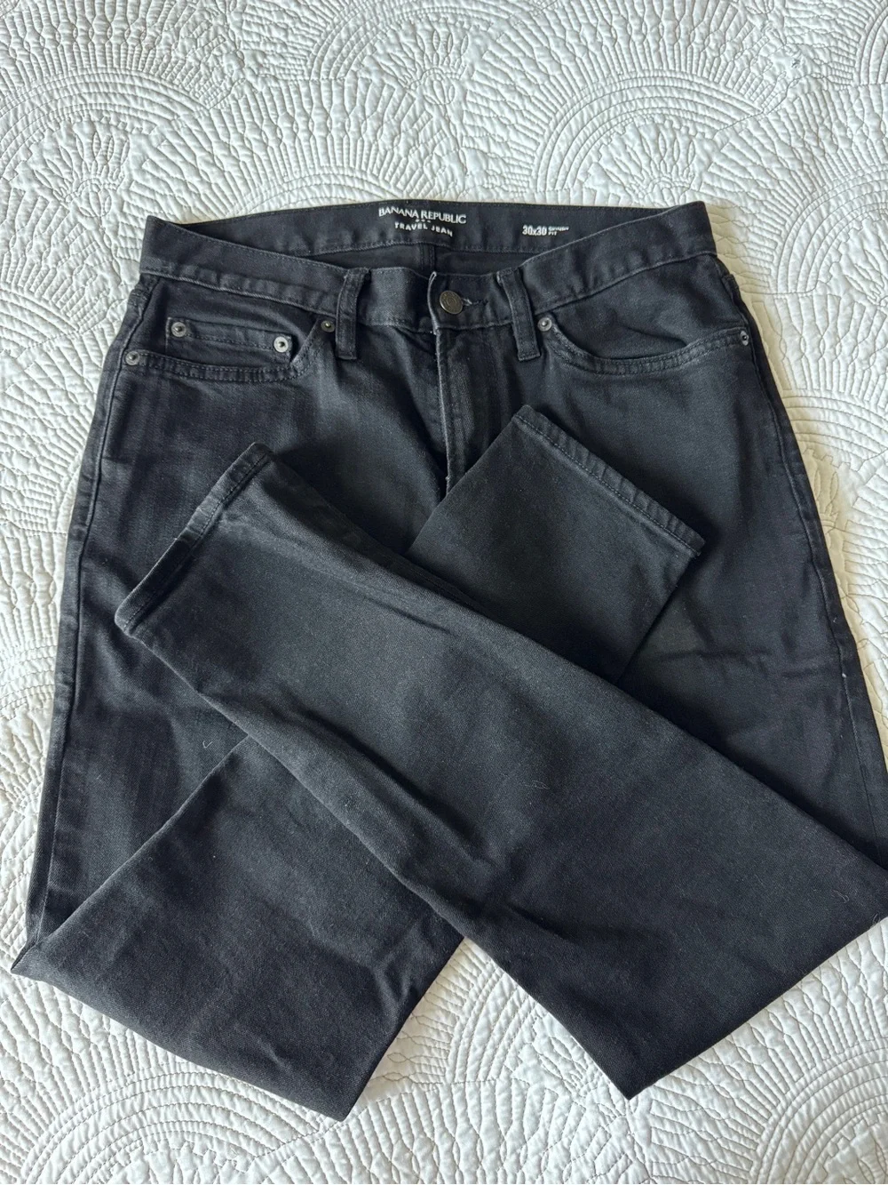Banana Republic Men’s Black Skinny Travel Jeans